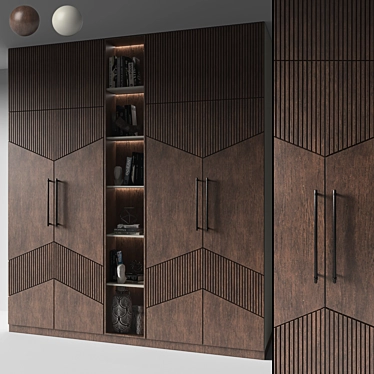 Adjustable Modern Wardrobe 3D Model 3D model image 1 