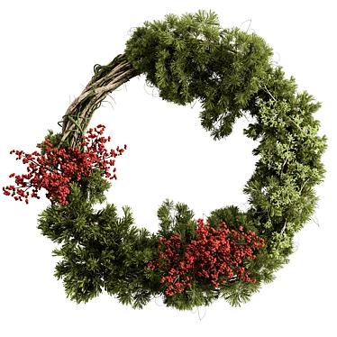 Pine & Berry Wreath Collection 3D model image 1 
