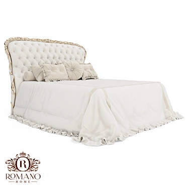 Handcrafted Bed Nicole Customizable 3D model image 1 