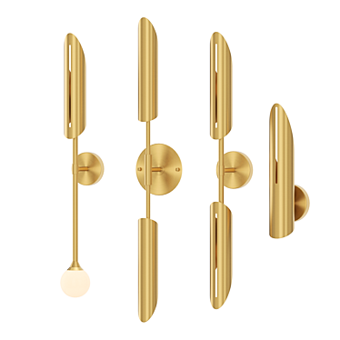 Sleek Metal Wall Sconces Collection 3D model image 1 