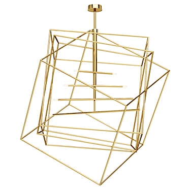 Modern Cube Chandelier Fixture 3D model image 1 