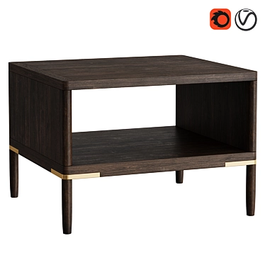 Oak Textured Side Table by Dantone 3D model image 1 