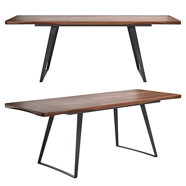 Vermont Walnut Folding Dining Table 3D model image 1 