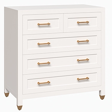 Stella 5-Drawer High Chest, Essentials 3D model image 1 