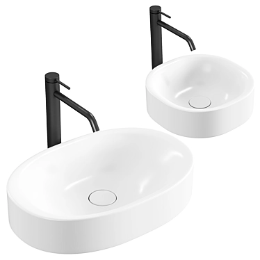 Callisto Countertop Washbasin: Easy-Care White 3D model image 1 