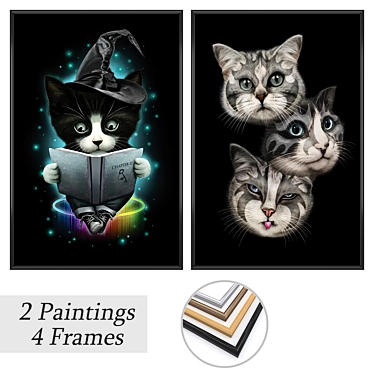 Art Print Set with Frames 3D model image 1 