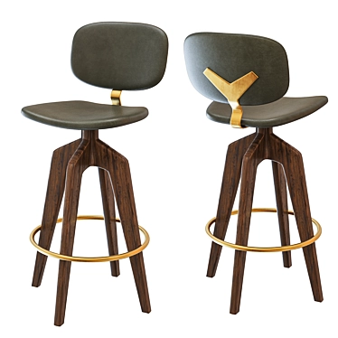 Swivel Bar Stool Upholstered Seat 3D model image 1 