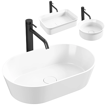 Rivea Maila Easy-Care Washbasin Set 3D model image 1 