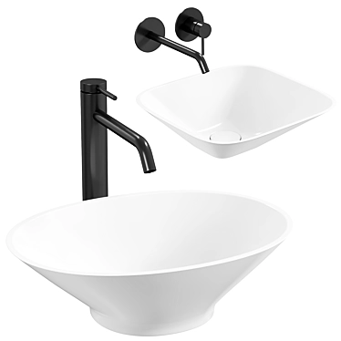 Rivea Izumi White Countertop Washbasin 3D model image 1 