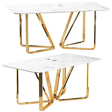 Elegant Gold Dining Table 63 3D model image 1 