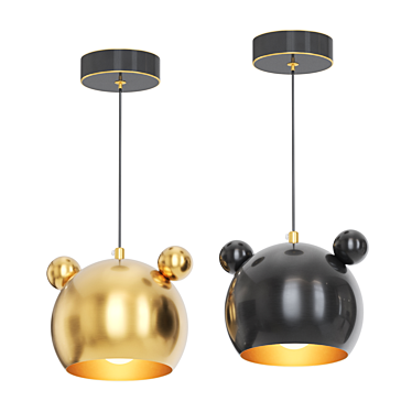 Bear One Pendant Kids Lamp 3D model image 1 