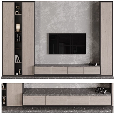 Modern TV Wall Unit Set 3D model image 1 