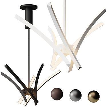 Modern Industrial LED Chandelier 3D model image 1 