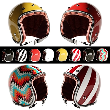 Racing Helmet Set 3D Models 3D model image 1 