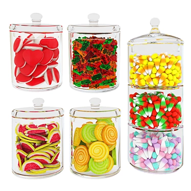 Jelly sweets in glass jars