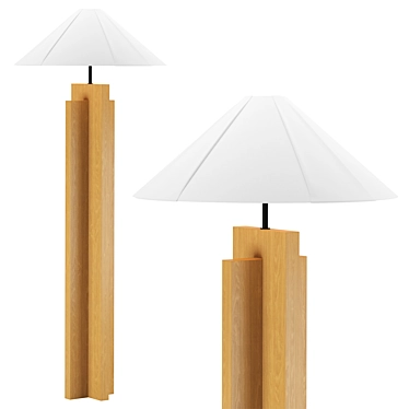 Solido Oak Floor Lamp White 3D model image 1 