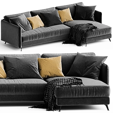 Modern Sofia Corner Sofa Fabric 3D model image 1 