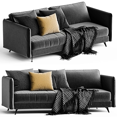 Stylish Sofia 3/4-Seater Sofa 3D model image 1 