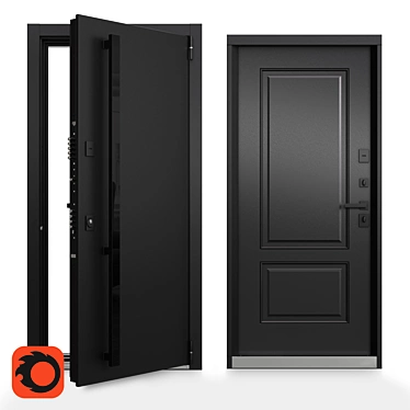 Premium Frost-Resistant Outdoor Door 3D model image 1 