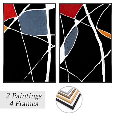 Gallery Wall Art Set with Frame Options 3D model image 1 