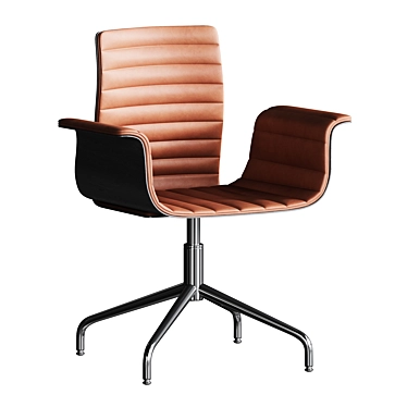 Ergonomic Leather Meeting Chair 3D model image 1 