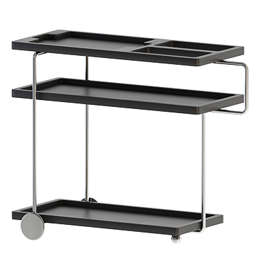 Sleek Serving Cart With Luxury Touch 3D model image 1 