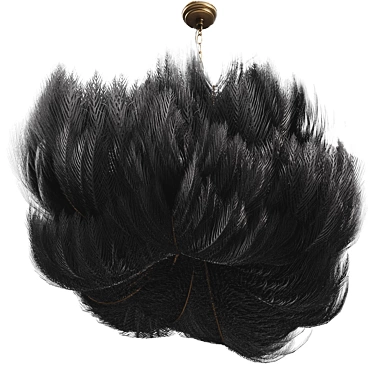 Customizable Ostrich Feather Pendant Lamp 3D model image 1 