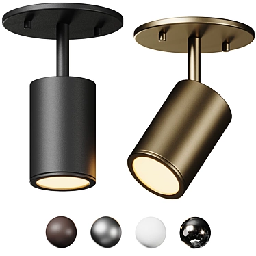 Modern Adjustable Semi-Flush Light 3D model image 1 