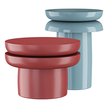 Geometric Stacked Side Tables 3D model image 1 