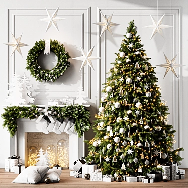 Festive 210cm Christmas Tree 3D model image 1 