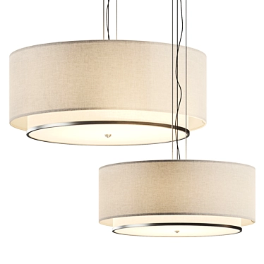 Modern Fabric Dayton Pendant Light 3D model image 1 