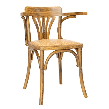 Antique Natural Wooden Vienna Chair 3D model image 1 