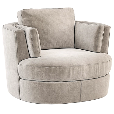 Luxury Velvet Swivel Chair 3D 3D model image 1 