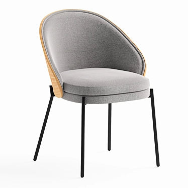 Eamy Light Grey Ash Chair 3D model image 1 