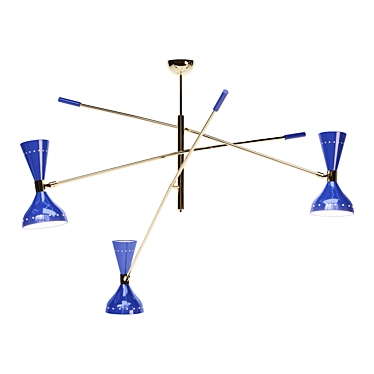 Adjustable Triennale 3-Arm Chandelier 3D model image 1 