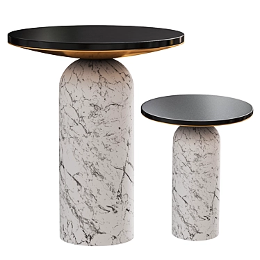 Modern Marble Martini Side Table 3D model image 1 