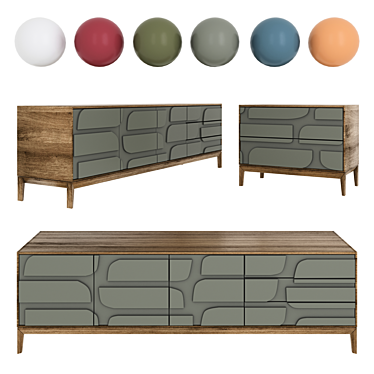 Principle Ellipse Bedroom Furniture Set 3D model image 1 