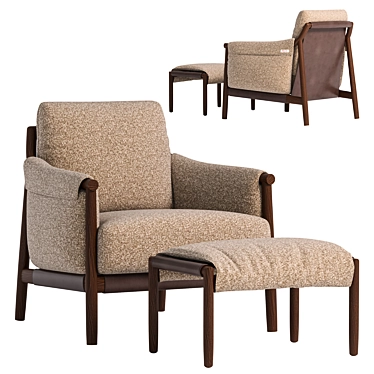 Modern Lounge Chair 3D Model 3D model image 1 