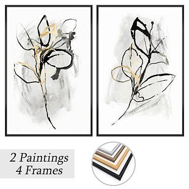 Art Set with Multiple Frames 3D model image 1 