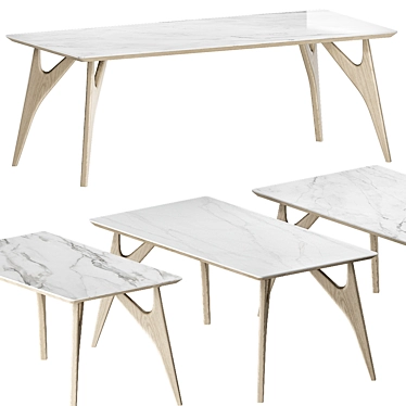 Scandinavian Dining Table LaLume 3D model image 1 