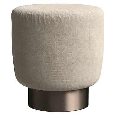 BONALDO Belt&Cross Pouf - Beige Cotton & Dark Metal 3D model image 1 