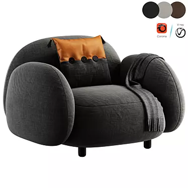 Luxurious Sundae Armchair: Detailed 3D Model 3D model image 1 