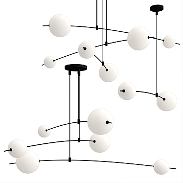 Elegant Designer Chandelier Pendantrylic 3D model image 1 