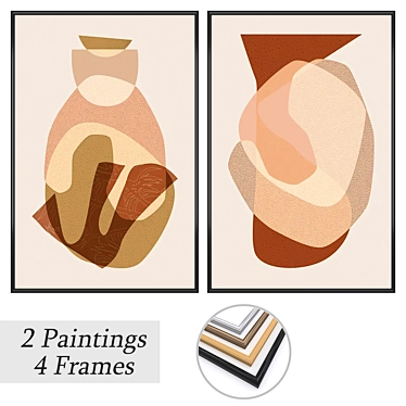 Art Set with Multiple Frames 3D model image 1 