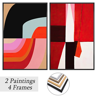 Art Set with Multiple Frames 3D model image 1 