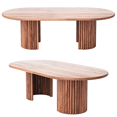 Elegant Scalloped Dining Table 3D model image 1 