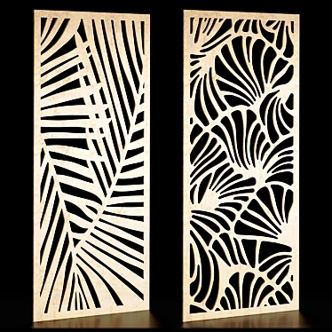 Decorative Carved Panels Set 20 3D model image 1 