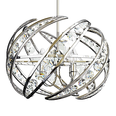 Elegant Platinum Crescent Pendant Light 3D model image 1 