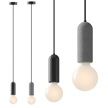 Tetra Concrete Pendant Light 3D model image 1 