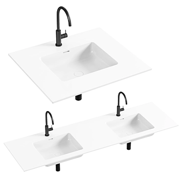 Salini ONDA Washbasin 180 & 80 3D model image 1 